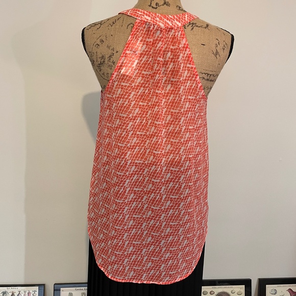 BR red-orange snake print sheer halter blouse - Picture 4 of 6
